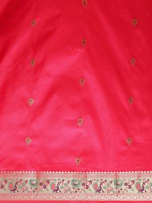 Pink bagh woven design zari banarasi saree 3