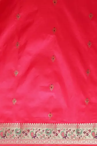 Pink bagh woven design zari banarasi saree
