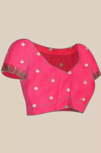Pink bagh woven design zari banarasi saree