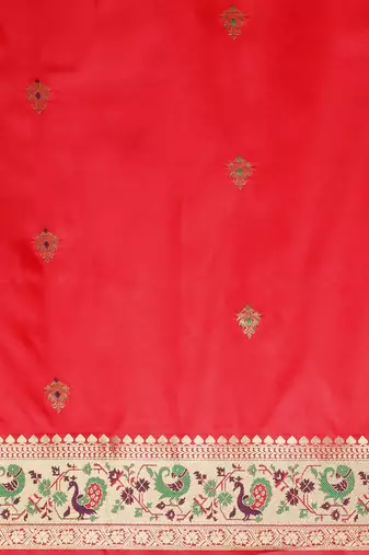 Pink women embellished saree with solid border