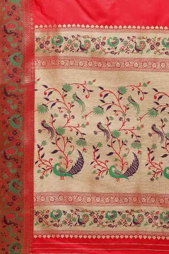 Pink women embellished saree with solid border