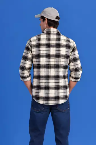 Checked flannel boxy fit shirt