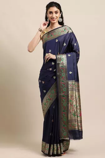 Green green floral zari organza kanjeevaram saree