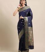 Green green floral zari organza kanjeevaram saree