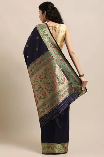Green green floral zari organza kanjeevaram saree