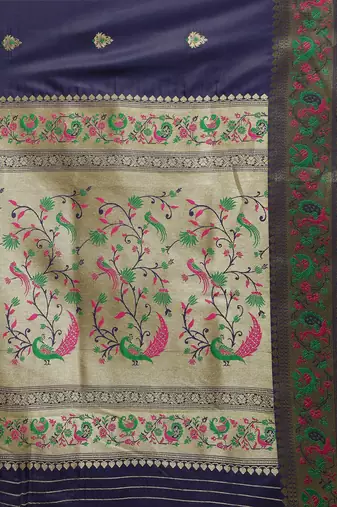 Green green floral zari organza kanjeevaram saree