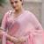 pink women embellished mukaish organza saree