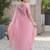 pink women embellished mukaish organza saree