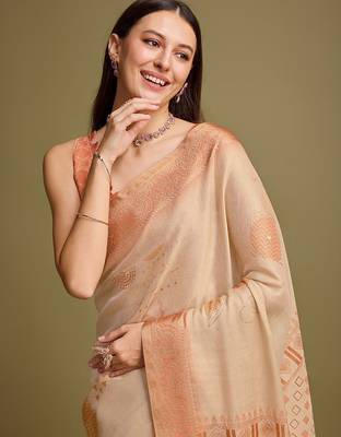 Black ethnic motif zari woven banarasi saree with blouse 1