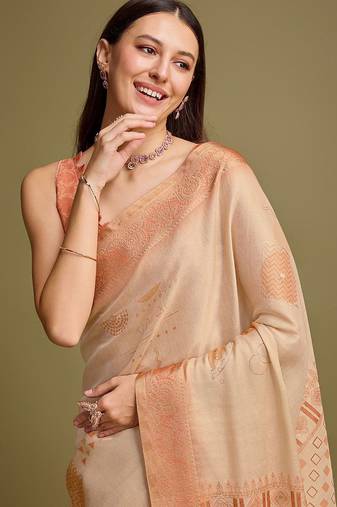 Black ethnic motif zari woven banarasi saree with blouse