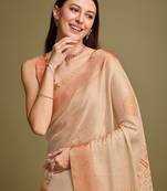 Black ethnic motif zari woven banarasi saree with blouse