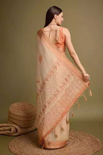 Black ethnic motif zari woven banarasi saree with blouse