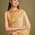 yellow zari woven embroidered tassel saree