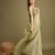 olive zari woven tissue tassel saree
