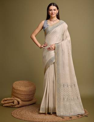 Green bandhani printed embroidered zari saree 2