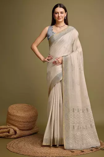 Green bandhani printed embroidered zari saree