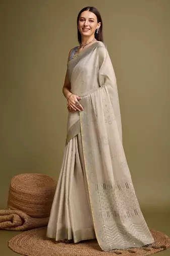 Green bandhani printed embroidered zari saree