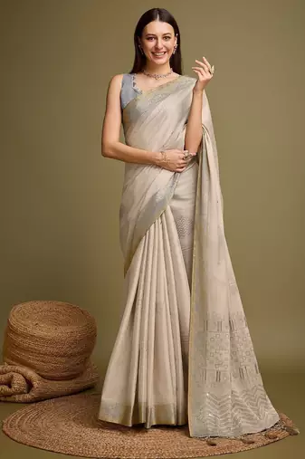 Green bandhani printed embroidered zari saree