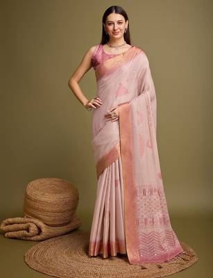 Purple purple & gold checked  zari silk blend banarasi saree with blouse piece 2