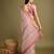 Purple purple & gold checked  zari silk blend banarasi saree with blouse piece