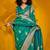 green woven design zari silk blend banarasi saree