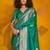 green woven design zari silk blend banarasi saree