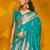 blue woven design zari banarasi saree