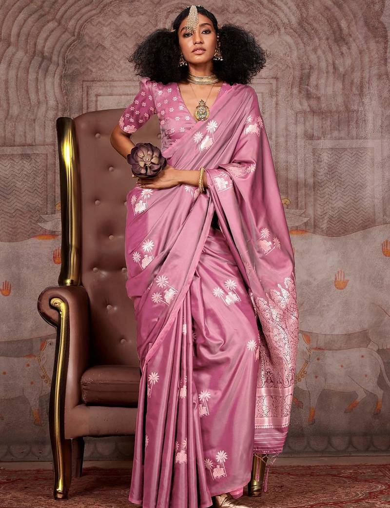 Blue woven design zari organza banarasi saree
