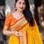 yellow yellow ethnic motifs woven design zari silk patola saree
