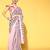 pink women embellished saree with solid border