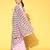 pink women embellished saree with solid border