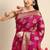 pink pink & golden floral zari organza kanjeevaram saree