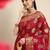 red red & golden floral zari organza kanjeevaram saree