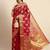 red red & golden floral zari organza kanjeevaram saree