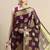 purple woven design ethnic motifs zari organza saree