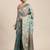 blue blue & yellow ethnic motifs zari organza saree