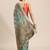 blue blue & yellow ethnic motifs zari organza saree