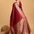 red ethnic motif zari woven banarasi saree with blouse