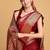 red ethnic motif zari woven banarasi saree with blouse