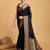 Maroon sequinned satin ready to wear saree