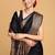 Maroon sequinned satin ready to wear saree