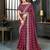 magenta bandhani embroidered silk blend saree