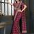 magenta bandhani embroidered silk blend saree