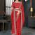 red bandhani printed embroidered zari saree