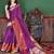 Pink woven design zari silk blend banarasi saree