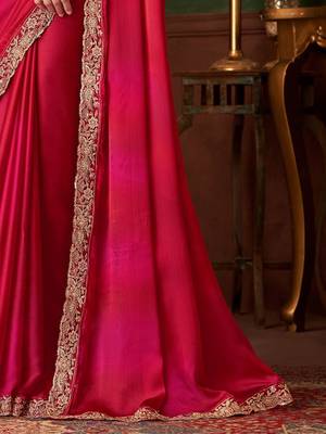 pink sequinned party wear saree 5