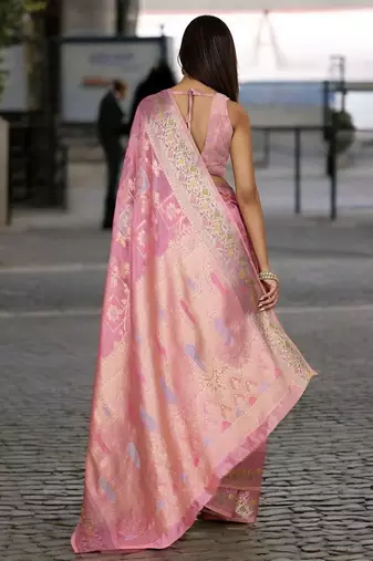 Black embellished saree with solid border