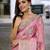 Black embellished saree with solid border