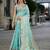blue woven design zari organza banarasi saree