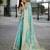 blue woven design zari organza banarasi saree